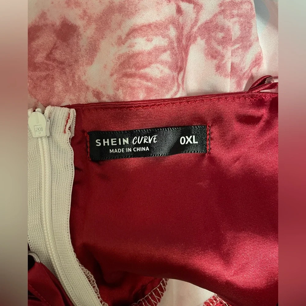 NWOT Shein Curve Rose Satin Dress - Picture 3 of 3